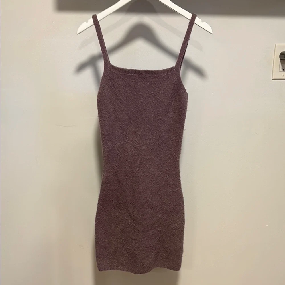 zara purple sweater dress Zara Sweater Dress Womens Size Medium Purple Bell Sleeve Tunic Open Cowl Neck